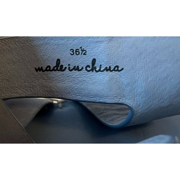 Joie Blue Leather Strappy Espadrille Wedge Heels, Size 6.5 US, 36.5 EU - Picture 10 of 11